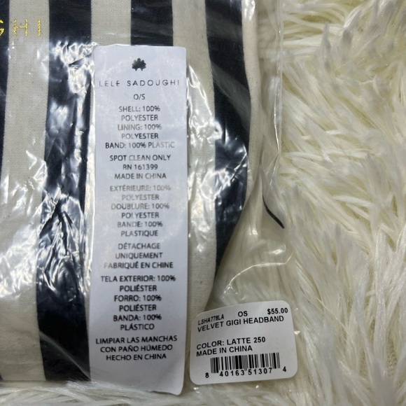 Lele Sadoughi Velvet Slim Gigi Headband in Latte - Picture 7 of 7